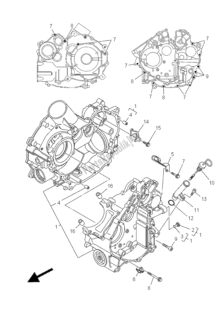 Tutte le parti per il Carter del Yamaha YFM 700 Fwad Grizzly EPS 2015