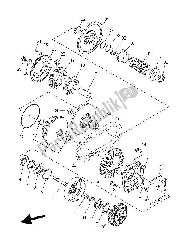 Tutte le parti per il Frizione del Yamaha YFM 700 Fwad Dpbse Grizzly 4X4 2014