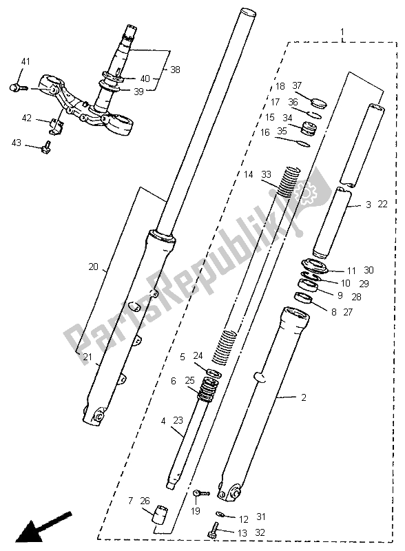 Todas las partes para Tenedor Frontal de Yamaha XV 535 Virago 1998