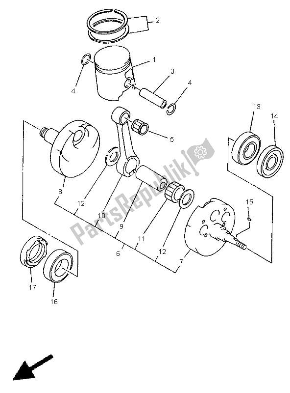 Tutte le parti per il Albero Motore E Pistone del Yamaha WR 250Z 1997