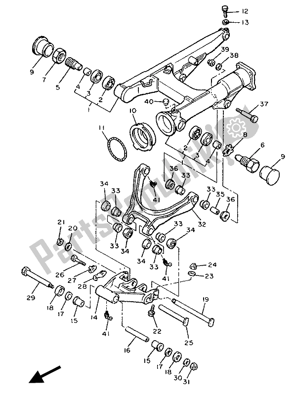 Toutes les pièces pour le Bras Arrière du Yamaha XVZ 13 TD Venture Royal 1300 1990