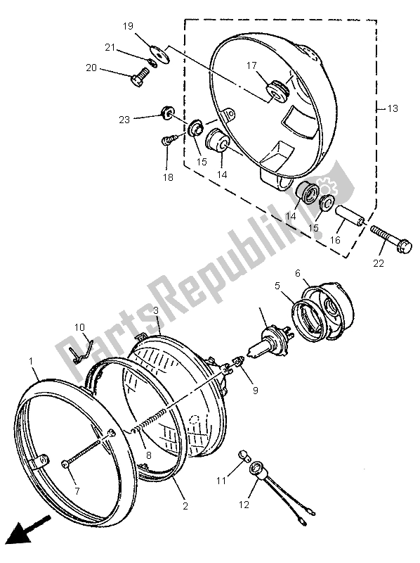 Toutes les pièces pour le Alterné (phare) du Yamaha XV 250 S Virago 1997