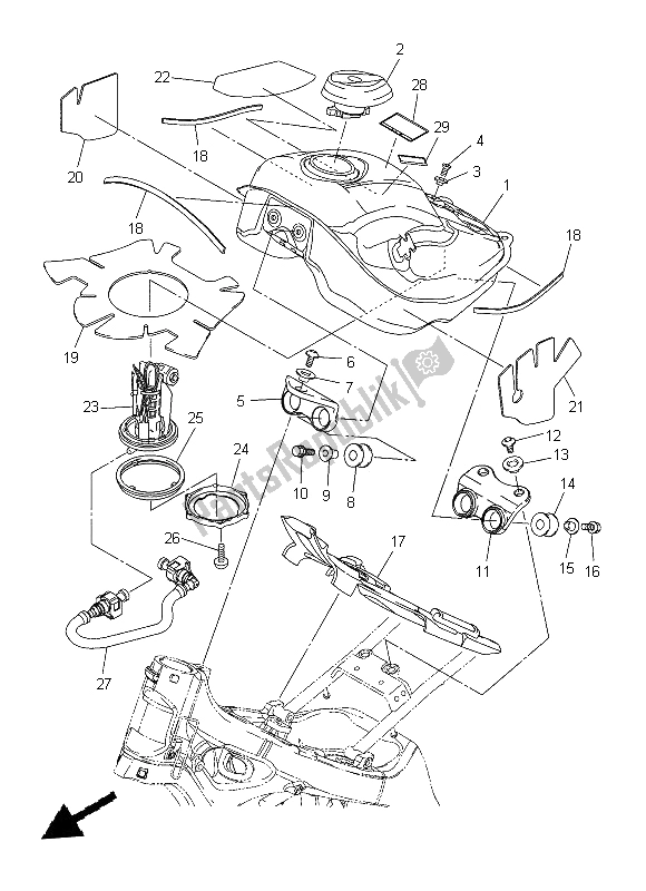 Todas as partes de Tanque De Combustível do Yamaha WR 250X 2014