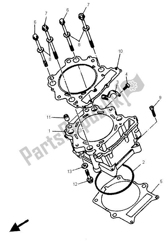 Todas as partes de Cilindro do Yamaha SZR 660 1997