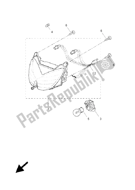 All parts for the Headlight of the Yamaha YQ 50L Aerox Race Replica 2008