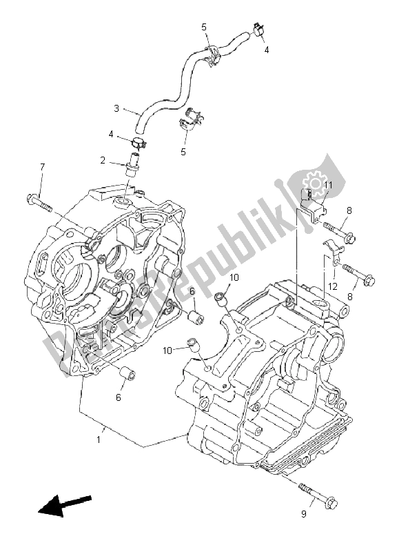 All parts for the Crankcase of the Yamaha TT R 125E SW LW 2011