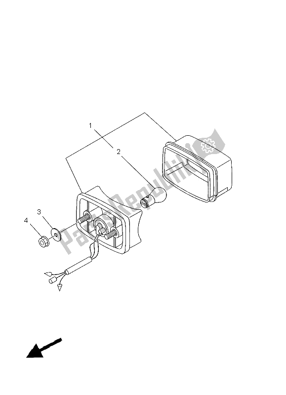 All parts for the Taillight of the Yamaha YFM 400 FA Kodiak Automatic 2002