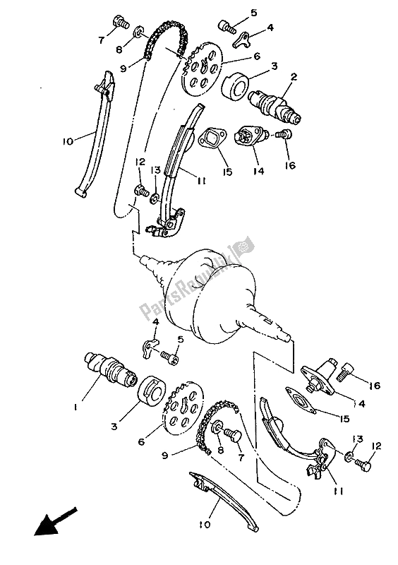 All parts for the Camshaft & Chain of the Yamaha XV 250 Virago 1994