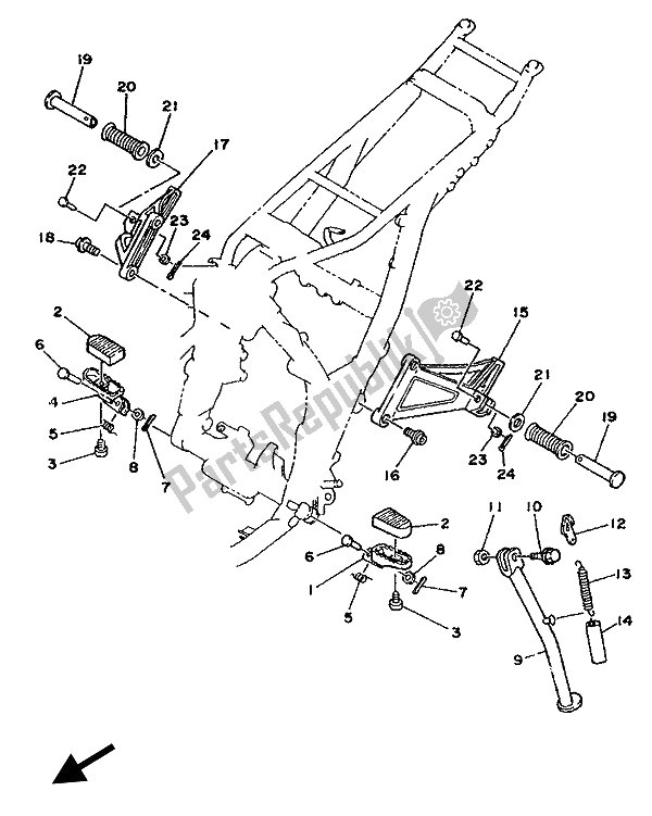 Tutte le parti per il Stand E Poggiapiedi del Yamaha XTZ 750 Supertenere 1994