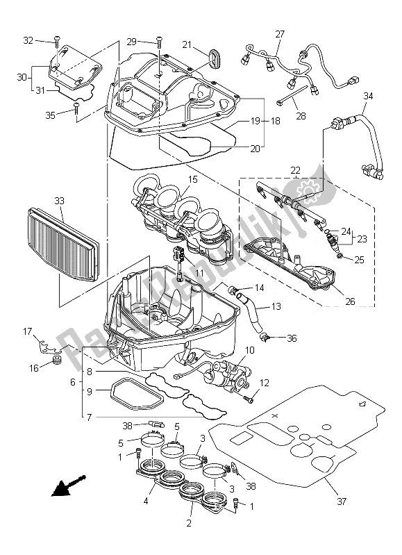 Todas as partes de Ingestão do Yamaha YZF R1 1000 2013