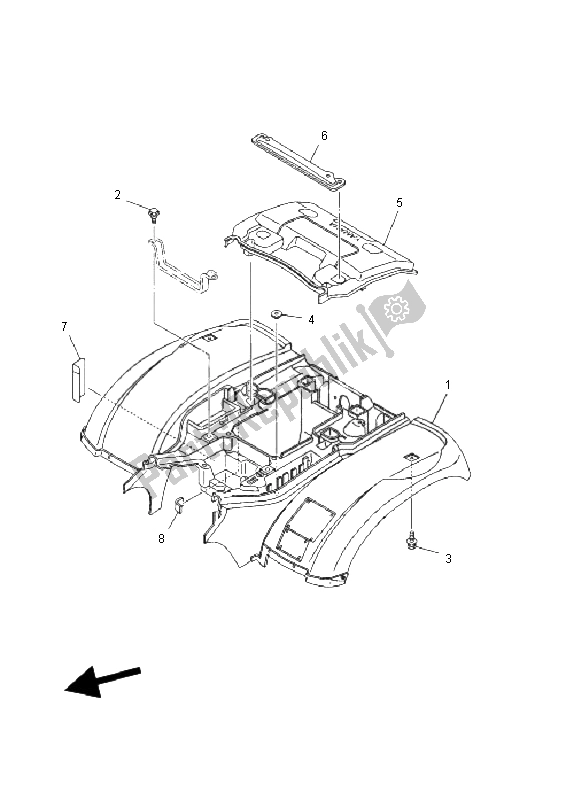 Todas las partes para Guardabarros Trasero de Yamaha YFM 660F Grizzly 2003