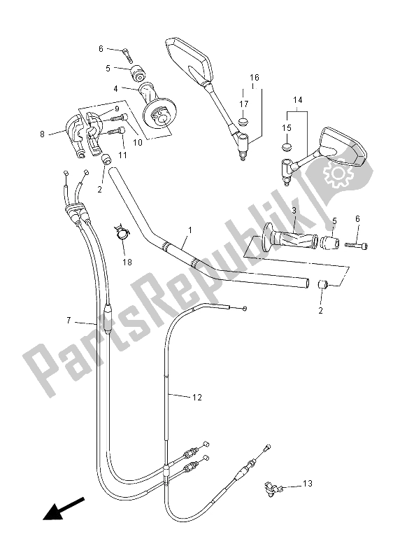 Todas las partes para Manija De Dirección Y Cable de Yamaha FZ1 N 1000 2012