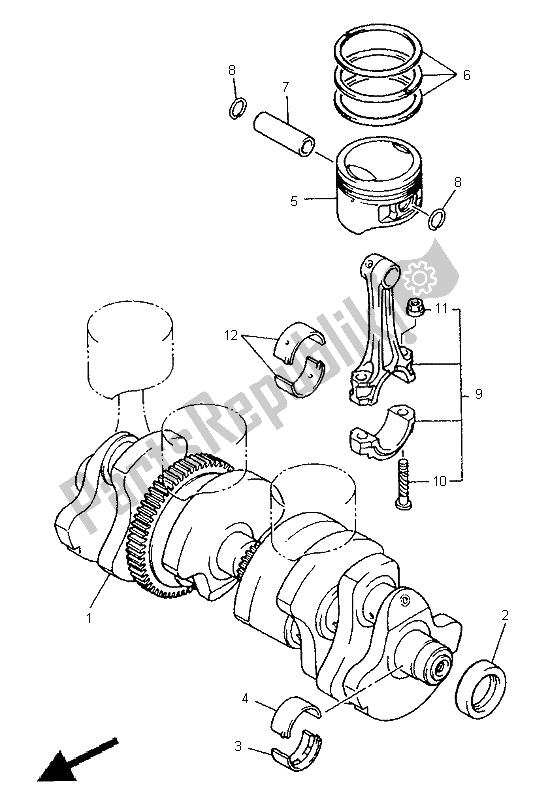 All parts for the Crankshaft & Piston of the Yamaha XJ 900S Diversion 1998