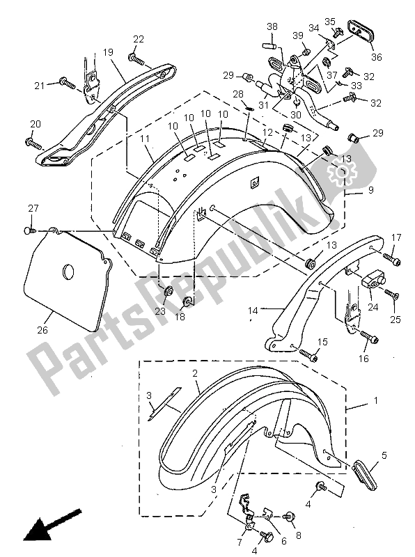 Toutes les pièces pour le Aile du Yamaha XVS 650A Dragstar Classic 1998