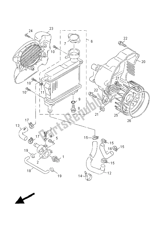 Tutte le parti per il Tubo Del Radiatore del Yamaha YN 50 FMU 2014