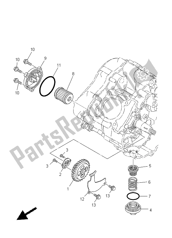 All parts for the Oil Pump of the Yamaha T 135 FI Crypton X 2014