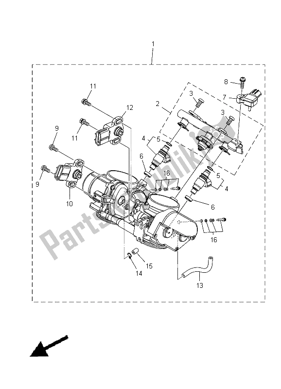 All parts for the Intake 2 of the Yamaha XT 1200Z Tenere 2012