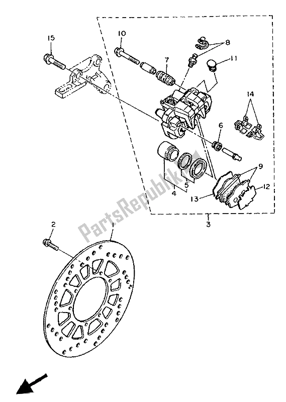 Todas las partes para Pinza De Freno Trasero de Yamaha XT 600E 1993