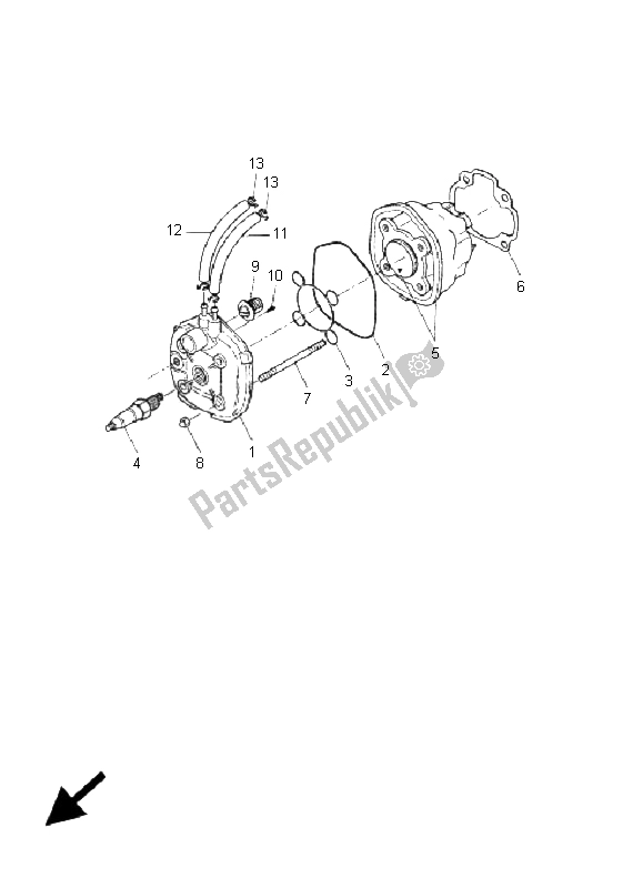 All parts for the Cylinder of the Yamaha CS 50 RR LC JOG 2006