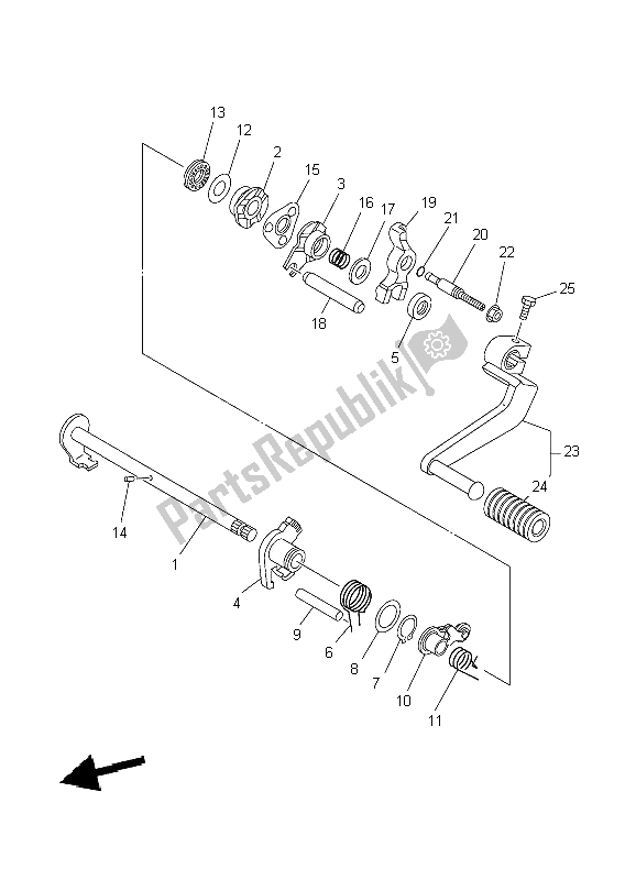 Wszystkie części do Wa? Ek Zmiany Biegów Yamaha TT R 90 2004