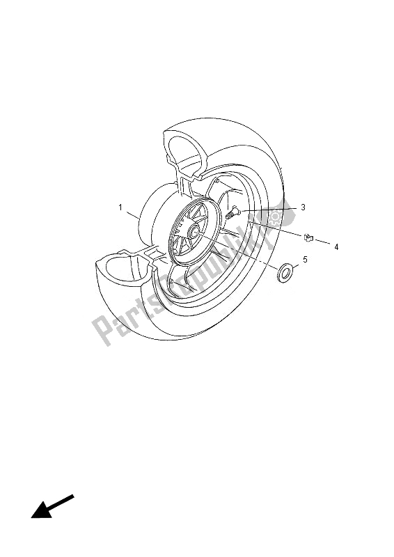 All parts for the Rear Wheel of the Yamaha YP 125R 2013