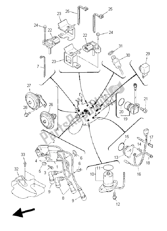 All parts for the Electrical 1 of the Yamaha XJR 1300 2008