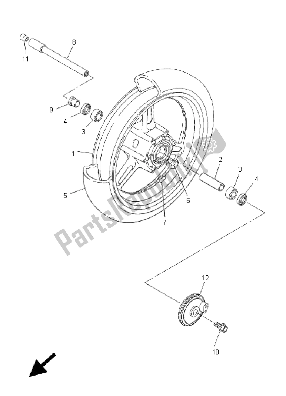 Tutte le parti per il Ruota Anteriore del Yamaha FJR 1300A 2008
