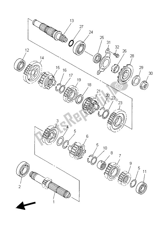 All parts for the Transmission of the Yamaha WR 450F 2006