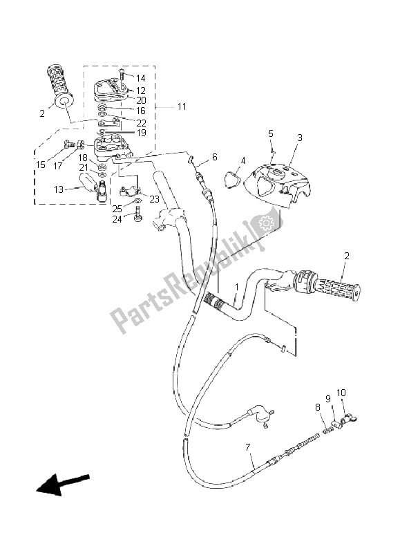 Tutte le parti per il Maniglia E Cavo Dello Sterzo del Yamaha YFM 250 Bear Tracker 2X4 2004
