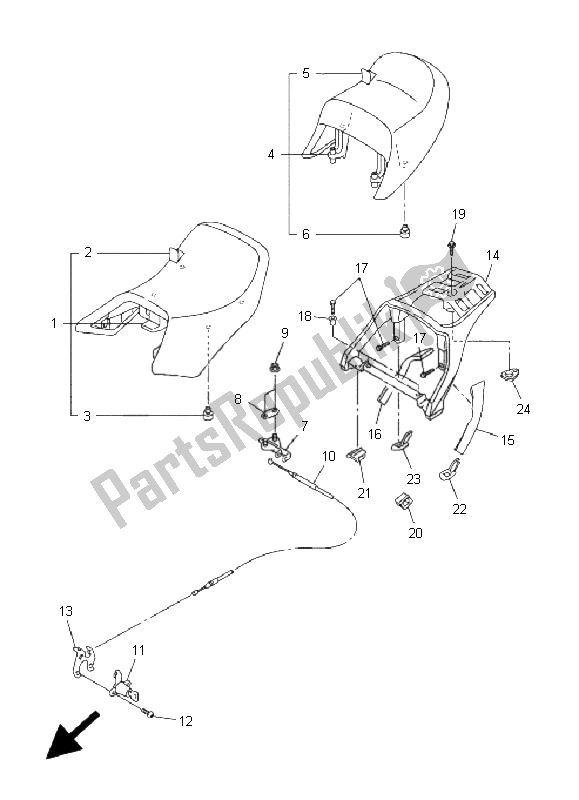 Toutes les pièces pour le Siège du Yamaha FJR 1300 2001