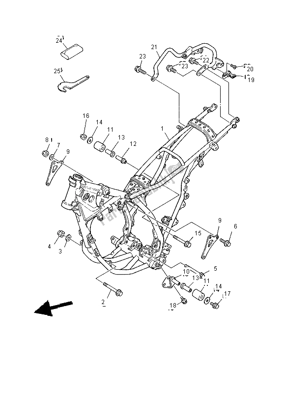 Tutte le parti per il Telaio del Yamaha DT 125R 2002