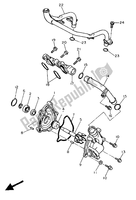 Toutes les pièces pour le Pompe à Eau du Yamaha FZ 750 Genesis 1991