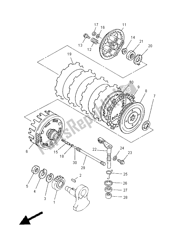 All parts for the Clutch of the Yamaha XVS 125 Dragstar 2000