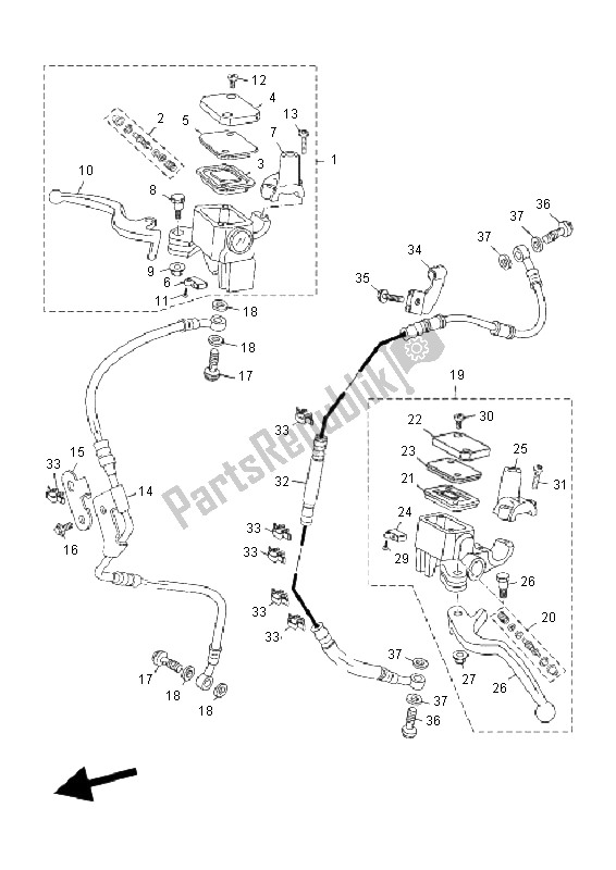 Wszystkie części do Przedni Cylinder G?ówny Yamaha YP 125R X MAX 2011