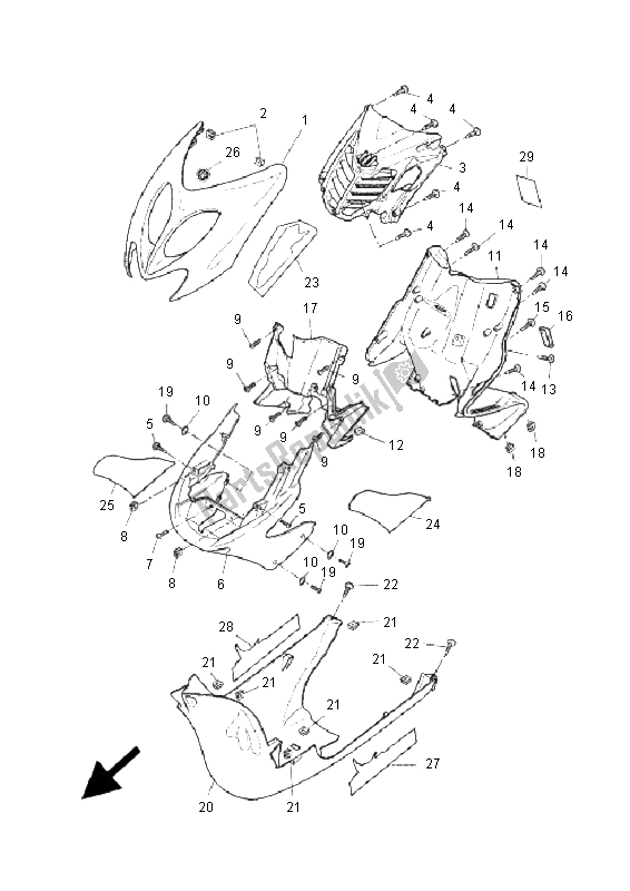 Toutes les pièces pour le Bouclier De Jambe du Yamaha YQ 50R Aerox 2006