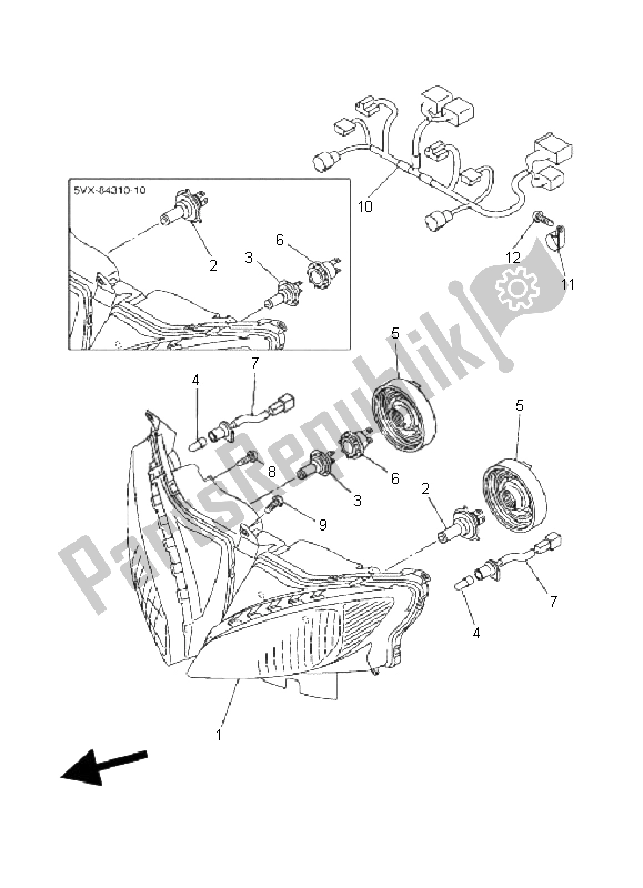 Tutte le parti per il Faro del Yamaha FZ6 SA Fazer 600 2006