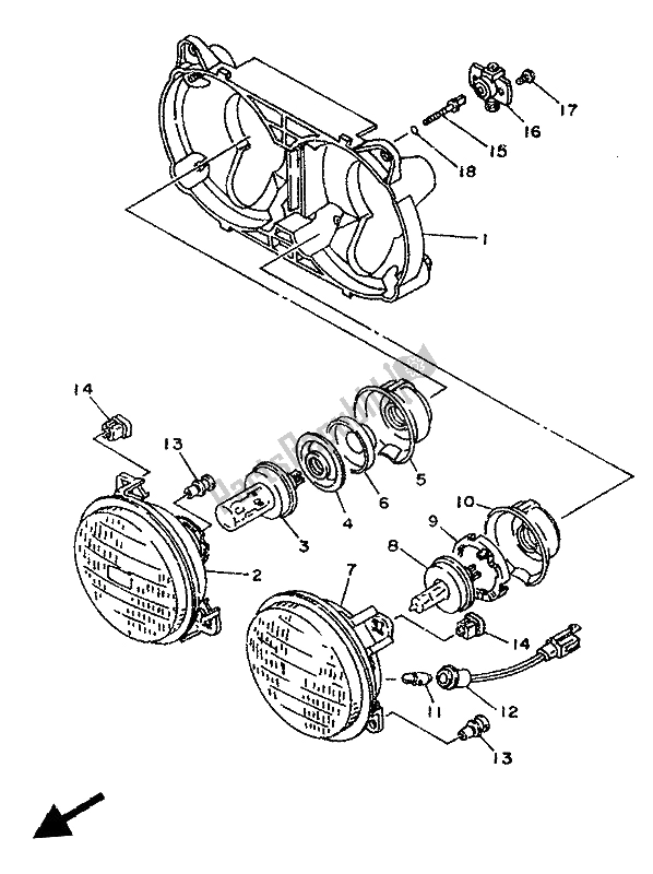 Tutte le parti per il Alternate (faro) (per Gr-be-po) del Yamaha TDR 125 1993