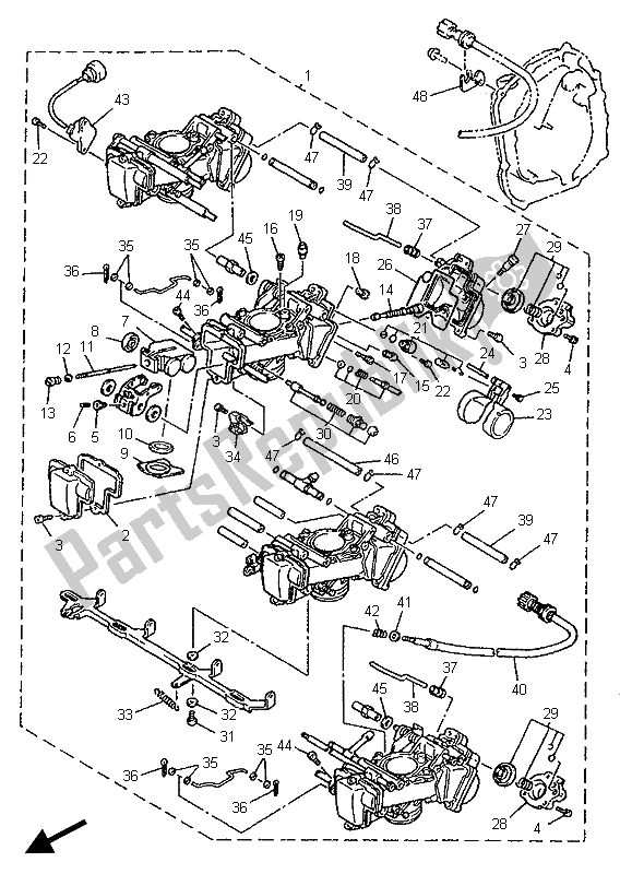 Toutes les pièces pour le Carburateur du Yamaha YZF 750 SP 1996