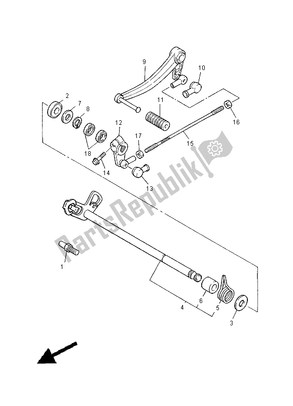 Todas as partes de Eixo De Mudança do Yamaha XJR 1300 2000