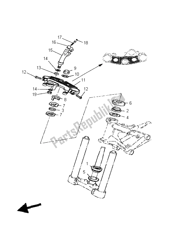 Tutte le parti per il Timone del Yamaha BT 1100 Bulldog 2004