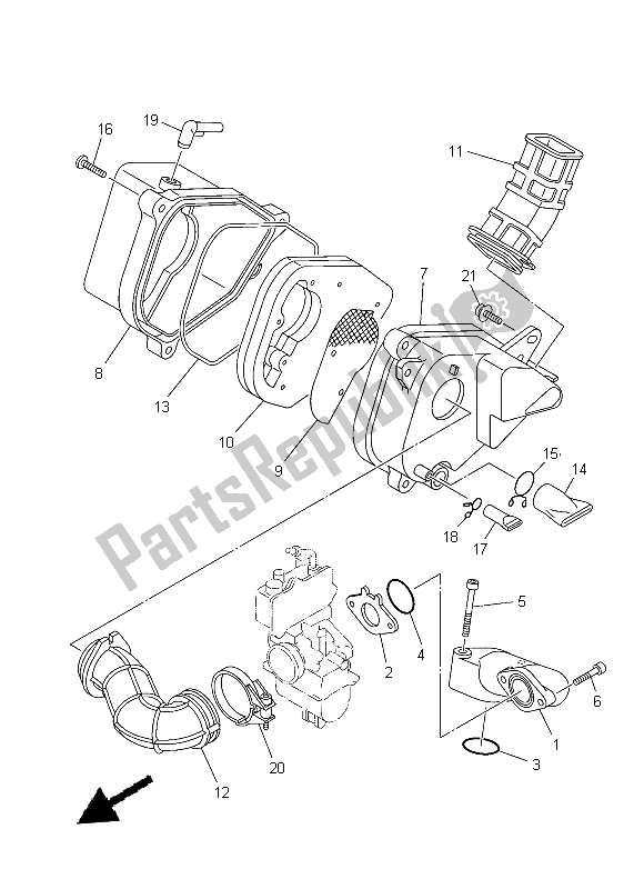 Todas as partes de Ingestão do Yamaha TT R 110E 2015