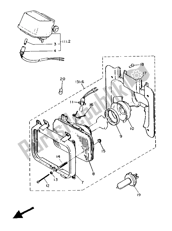 Tutte le parti per il Telaio 1 (per Dk-no) del Yamaha XT 600 1987