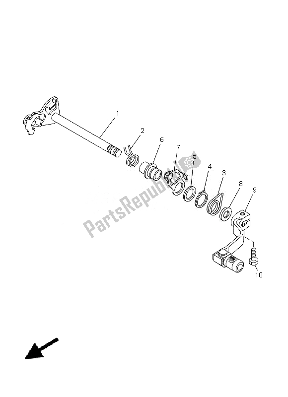 All parts for the Shift Shaft of the Yamaha YZ 85 LW 2013