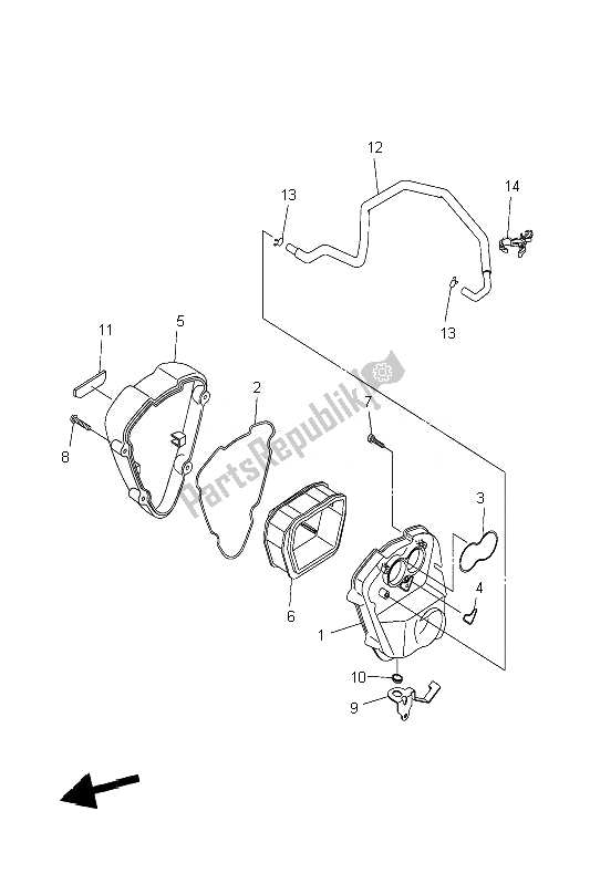 All parts for the Intake 2 of the Yamaha XVS 1300A 2007