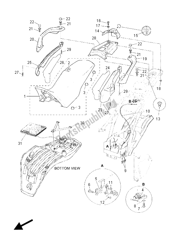 Alle onderdelen voor de Stoel van de Yamaha XT 660Z Tenere 2015