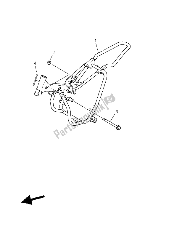 All parts for the Frame of the Yamaha PW 50 2009