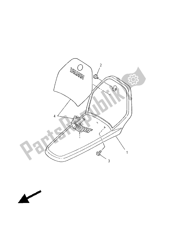 All parts for the Front Fender of the Yamaha PW 80 2000