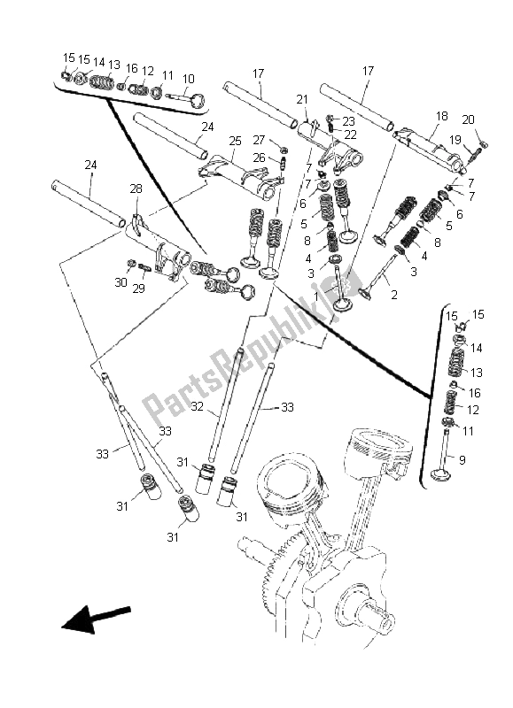 Tutte le parti per il Valvola del Yamaha MT 01 1670 2008