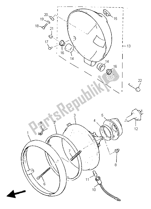 Toutes les pièces pour le Phare du Yamaha V MAX 12 1200 1997