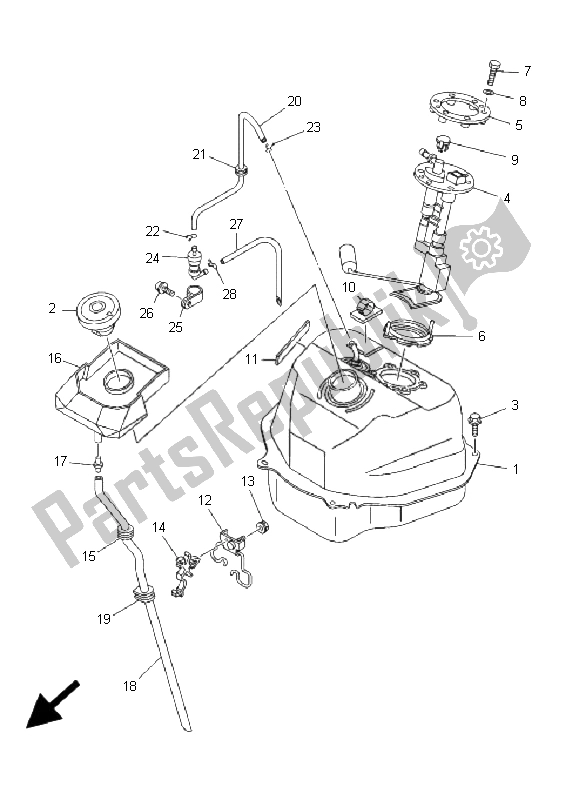 Todas las partes para Depósito De Combustible de Yamaha XP 500A T MAX 2005